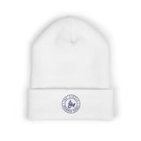 Classic Cuffed Beanie with Embroidered Blue The Circle Brannen Homes Logo Design