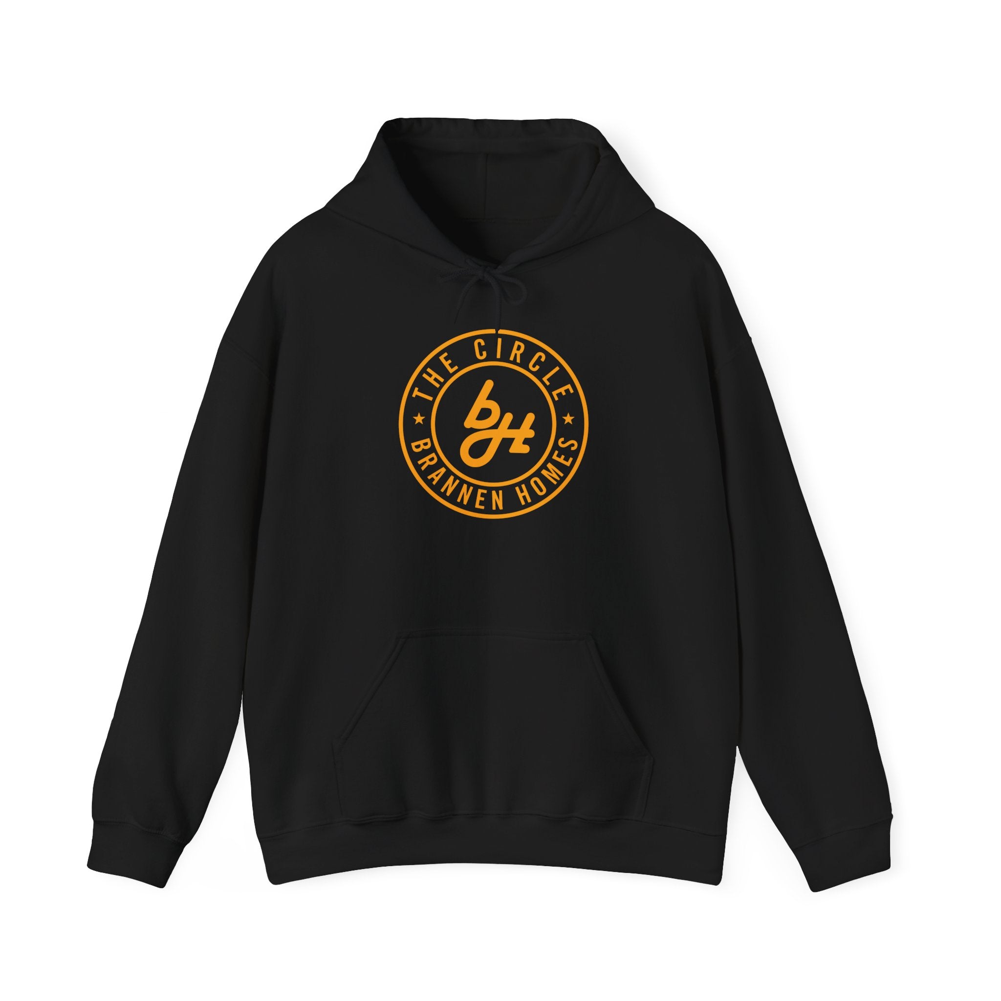 Hooded Sweatshirt Heavy Blend The Circle Brannen Homes Orange Logo