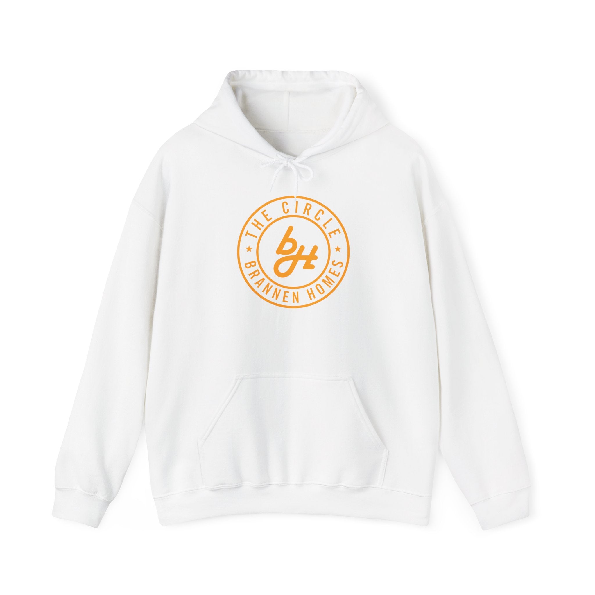 Hooded Sweatshirt Heavy Blend The Circle Brannen Homes Orange Logo